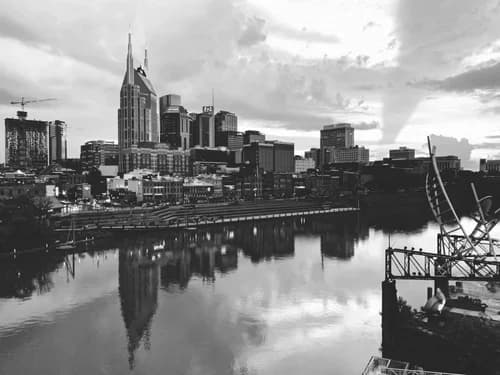 Nashville, Tennessee skyline along the river
